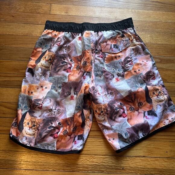 Bioworld Swim Trunks Kitten Lined Hybrid Board Shorts Drawstring - Picture 3 of 8